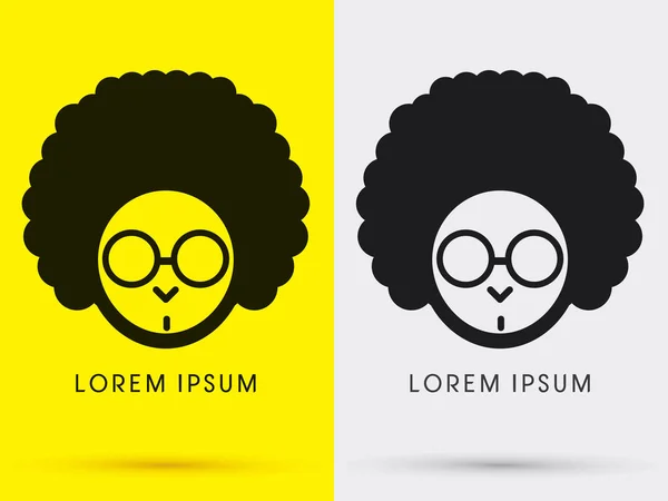 Afro cabeza con gafas — Vector de stock