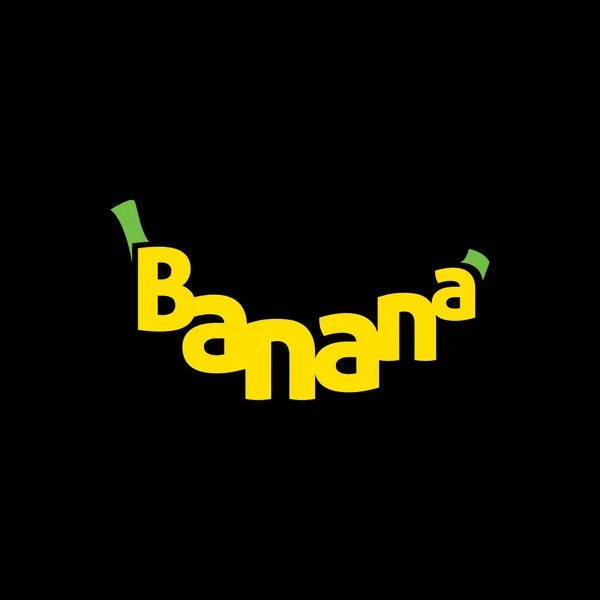 바나나 텍스트 디자인 — 스톡 벡터