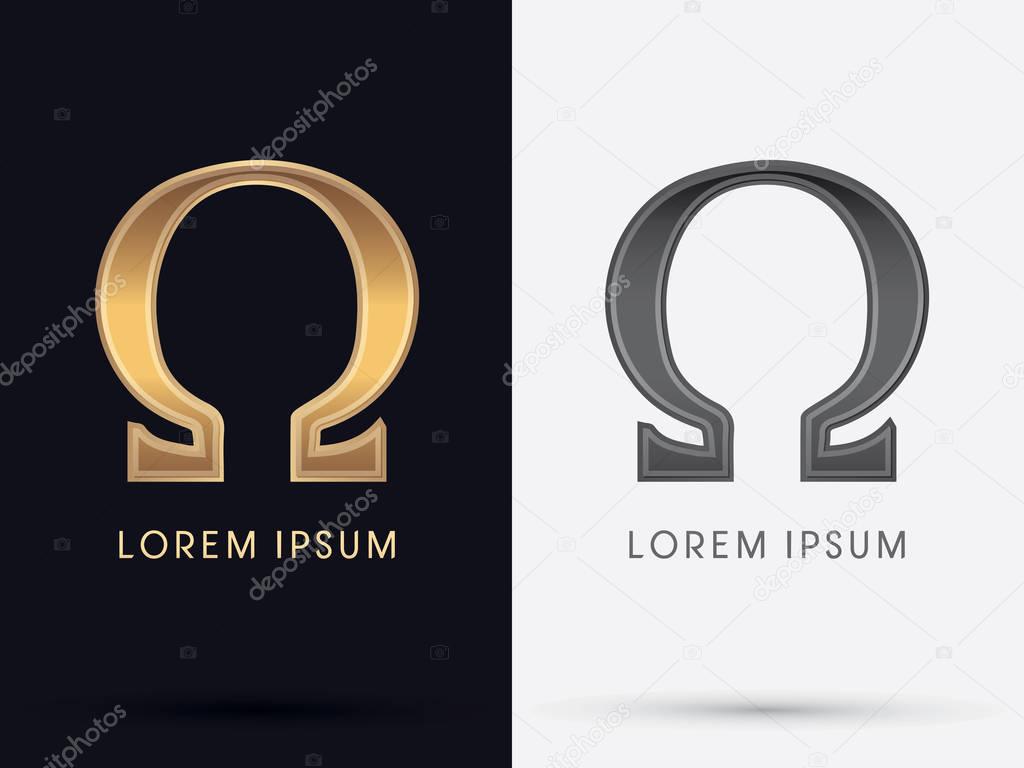 Omega sign graphic vector.
