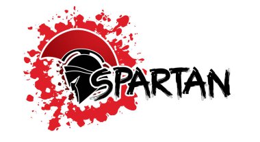 Kask ile tasarlanmış Spartalı metin 
