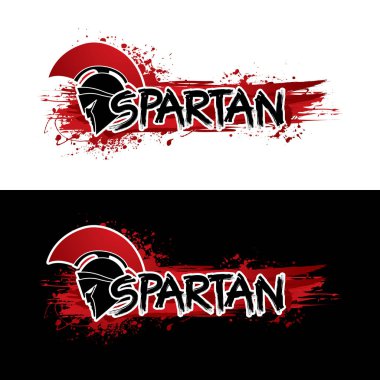 Kask ile tasarlanmış Spartalı metin 