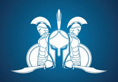 Spartalı savaşçı poz grafik vektör.