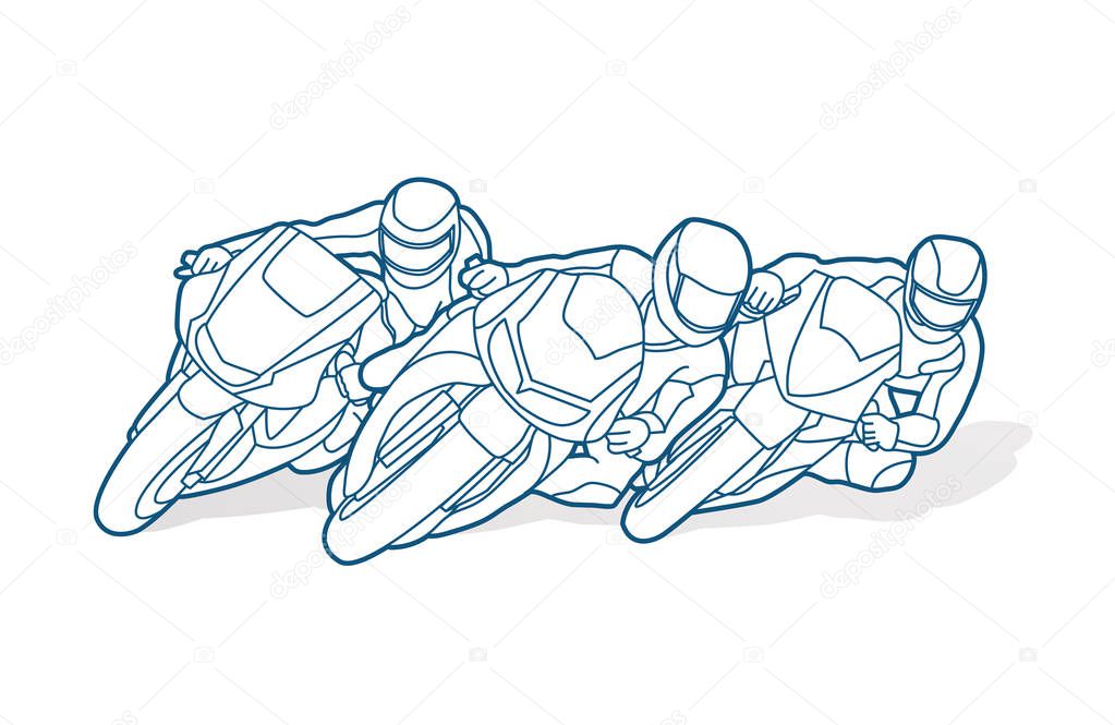 Motorcycles racing graphic vector