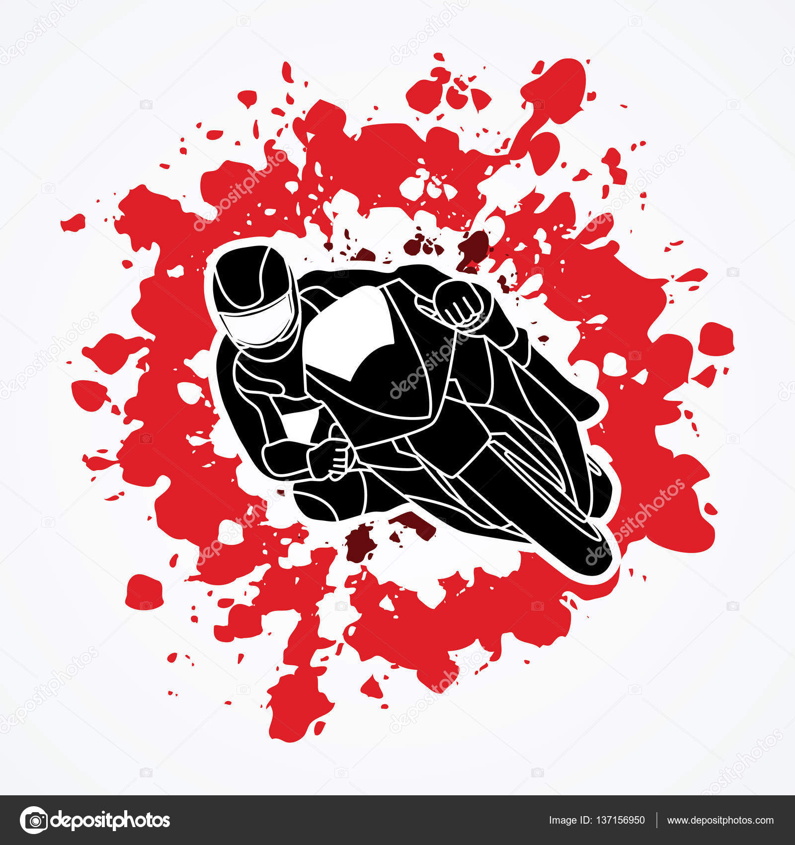 Moto de carreras vista lateral vector gráfico . Vector de stock ...