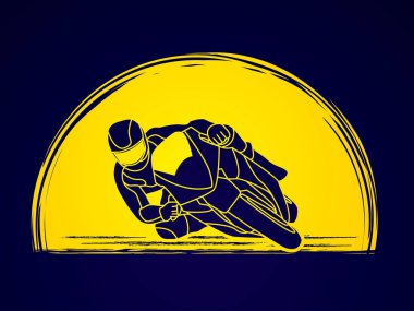 Yan görünümü grafik vektör yarış motosiklet.