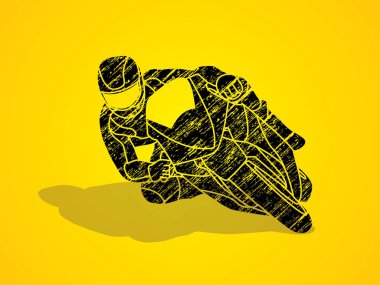 Yan görünümü grafik vektör yarış motosiklet.