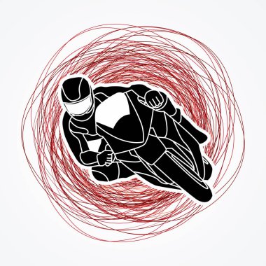 Yan görünümü grafik vektör yarış motosiklet.