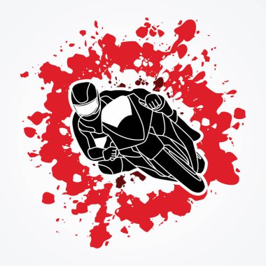 Yan görünümü grafik vektör yarış motosiklet.