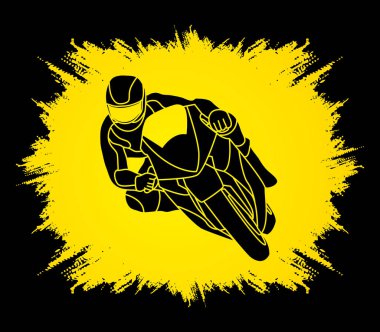 Yan görünümü grafik vektör yarış motosiklet.