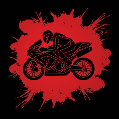 Yan görünümü grafik vektör yarış motosiklet.