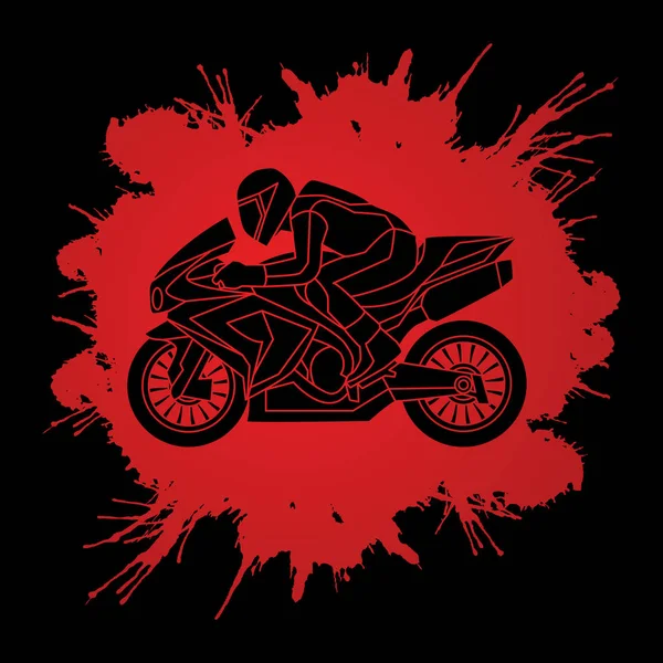 Yan görünümü grafik vektör yarış motosiklet.