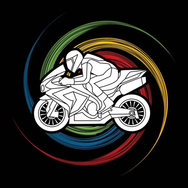 Motocykl wyścigowy wektor graficzny widok strony. — Wektor stockowy