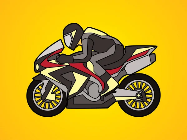 Motorcykel racing sida Visa grafisk vector. — Stock vektor
