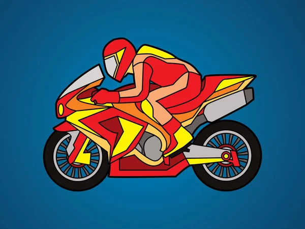 Motorcykel racing sida Visa grafisk vector. — Stock vektor