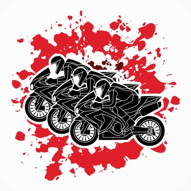 3 motosiklet yarış yan görünüm  