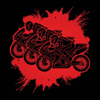 3 motosiklet yarış yan görünüm  