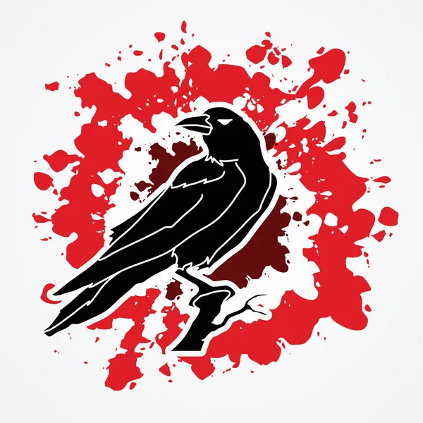 Crow graphic vector. — Stock Vector