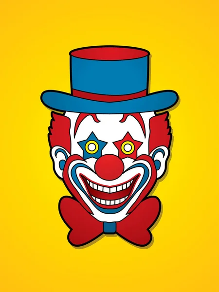Tête de clown, sourire visage vecteur graphique . — Image vectorielle