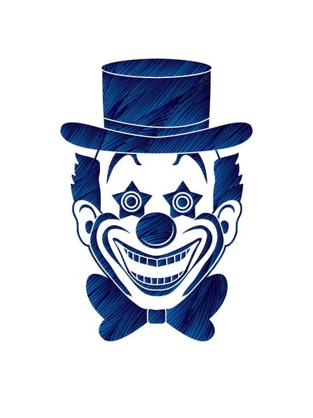 Clown head, smile face graphic vector. — Stock Vector