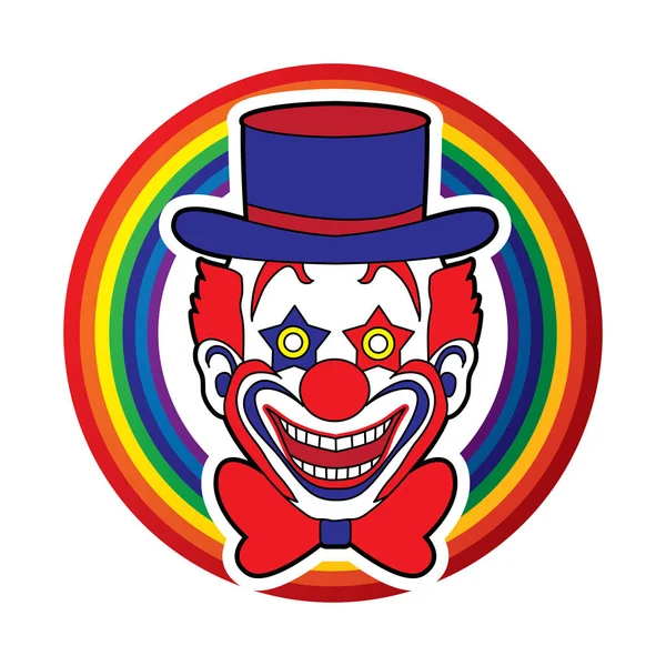 Tête de clown, sourire visage vecteur graphique . — Image vectorielle