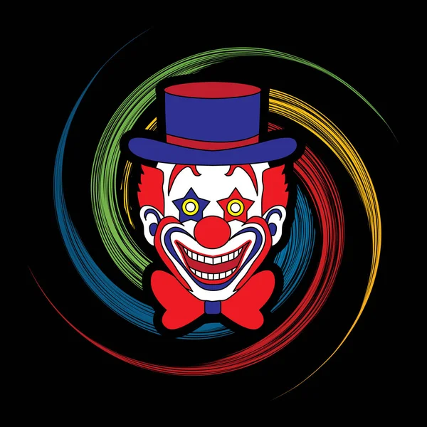 Clown head, smile face graphic vector. — Stock Vector