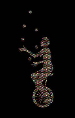 Bisiklete binme süre topları hokkabazlık bir adam