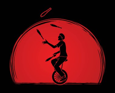 Bisiklete binme iken iğne hokkabazlık bir adam