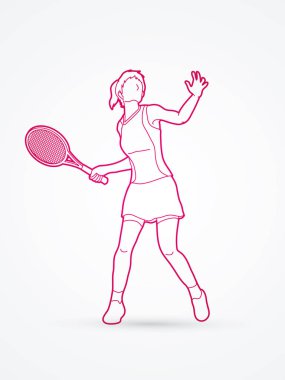 Kadın tenis oyuncu eylem 