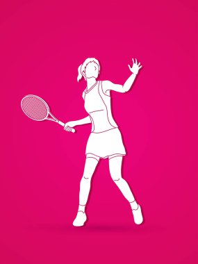 Kadın tenis oyuncu eylem 
