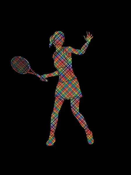 Action joueuse de tennis femme — Image vectorielle