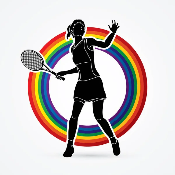 Action joueuse de tennis femme — Image vectorielle