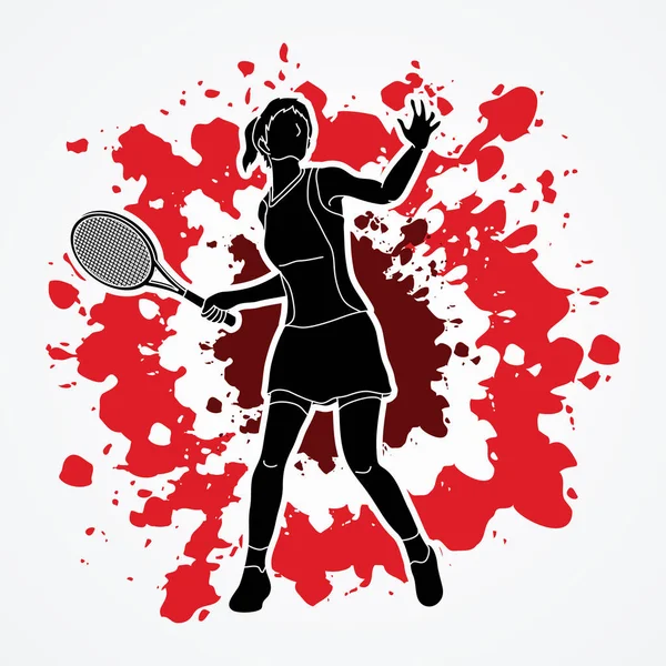Action joueuse de tennis femme — Image vectorielle