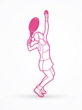 Kadın tenis oyuncu hizmet