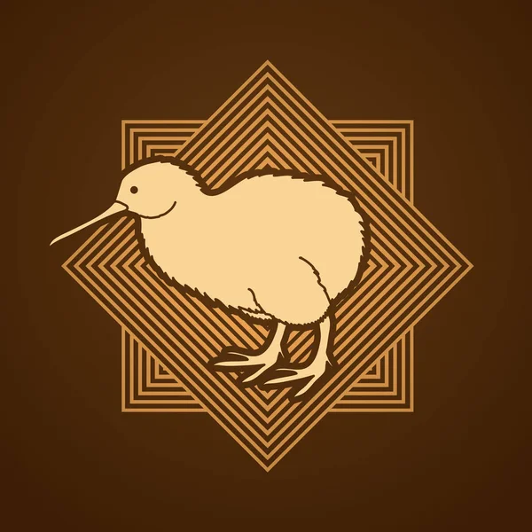 Kiwi oiseau vecteur graphique . — Image vectorielle