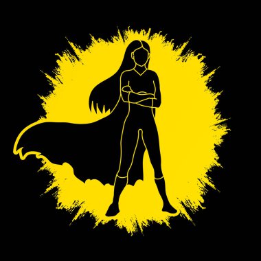 Super hero woman standing arms across the chest vector Super hero woman standing arms across the chest vector