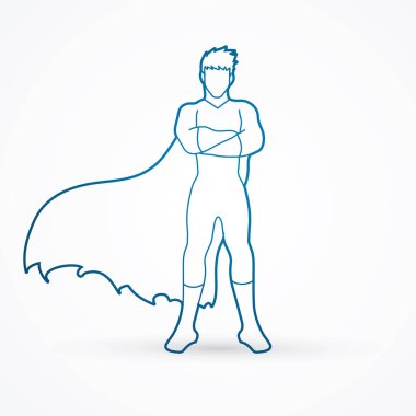 Super hero man standing arms across the chest vector Super hero man standing arms across the chest vector