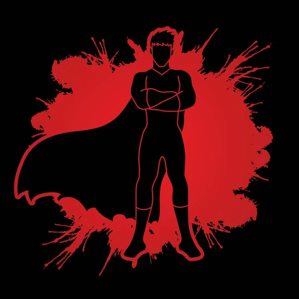 Super héros homme debout bras sur la poitrine — Image vectorielle