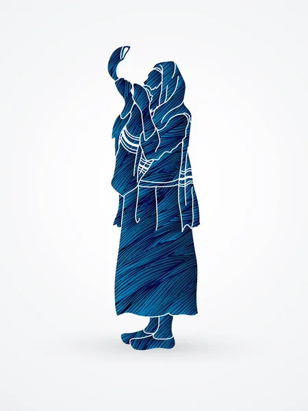 Juif souffler le shofar — Image vectorielle