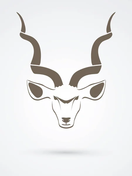 Kudu head front view — Stock Vector