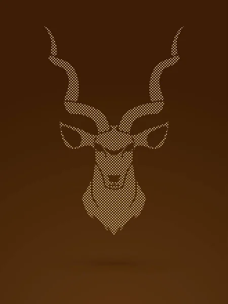 Kudu huvud framifrån — Stock vektor