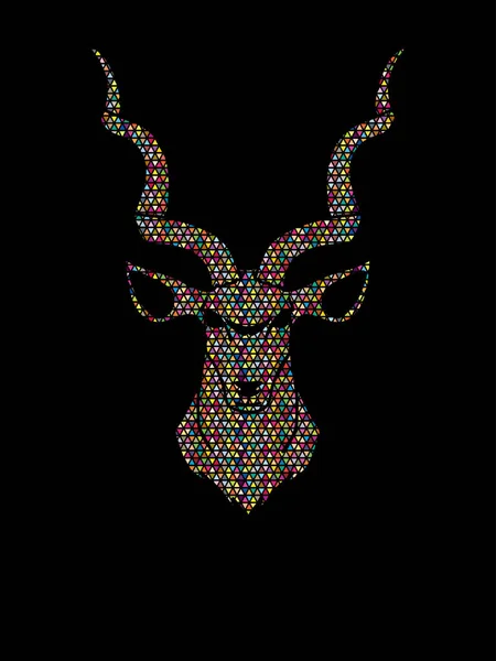 Kudu cabeza vista frontal — Vector de stock