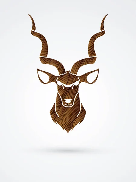 Kudu cabeza vista frontal — Vector de stock