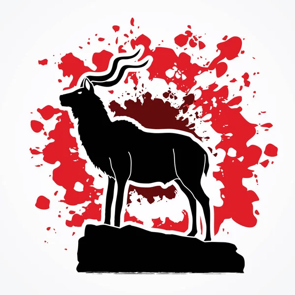 Kudu em pé no penhasco —  Vetores de Stock