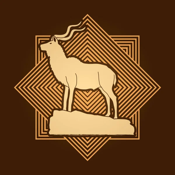 Kudu em pé no penhasco —  Vetores de Stock