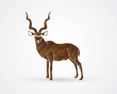 Kudu ayakta grafik vektör.