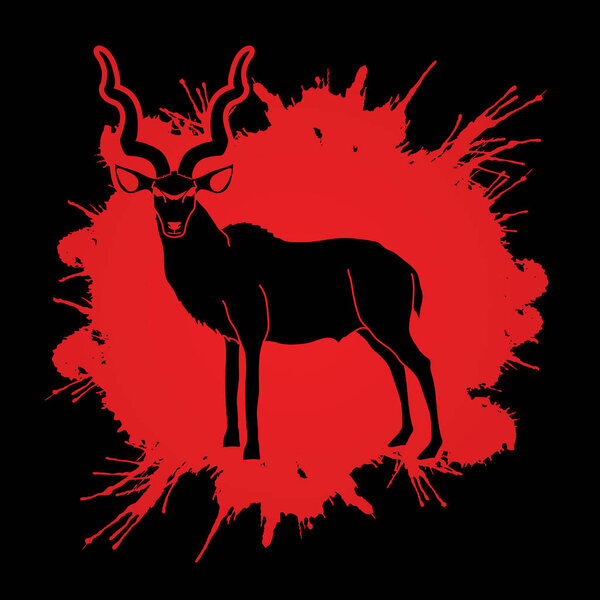 Kudu standing graphic vector.