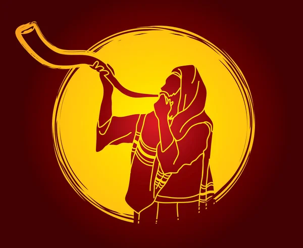 Yahudi shofar koyun kudu boynuz üfleme