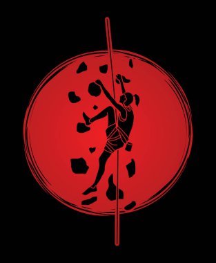 Duvara tırmanan kadın