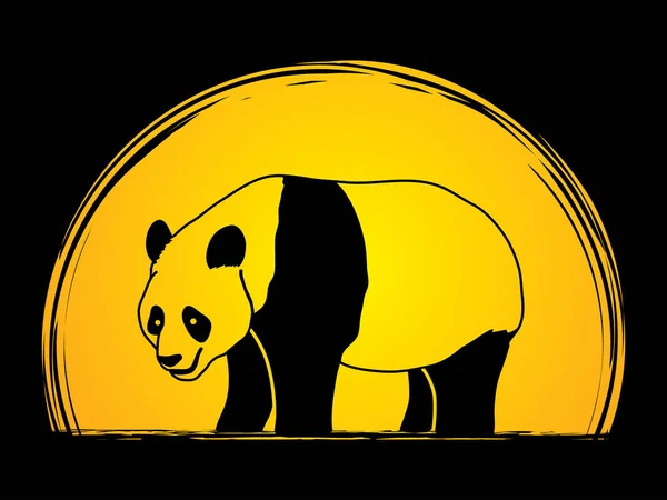 Панда вид сбоку — стоковый вектор