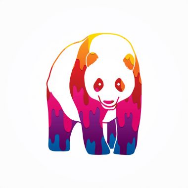 Panda ayakta illüstrasyon grafik vektör.